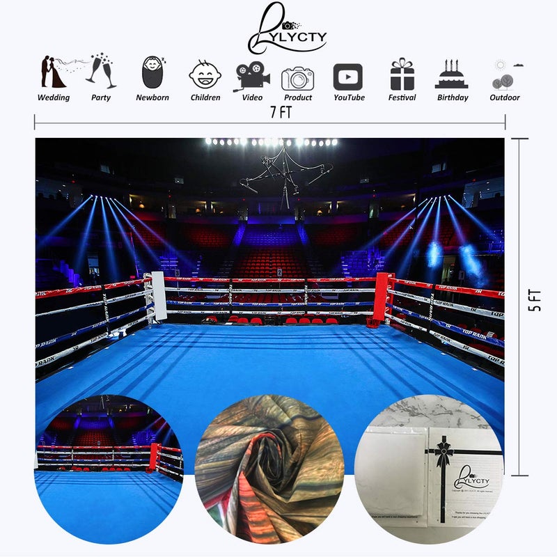 LYLYCTY 7x5ft Photography Backdrops for Boys Birthday Party Boxing Ring Backgrounds Dorm Decorations Backdrop for Men Portrait Backdrops Photo Booth Props - Image 2